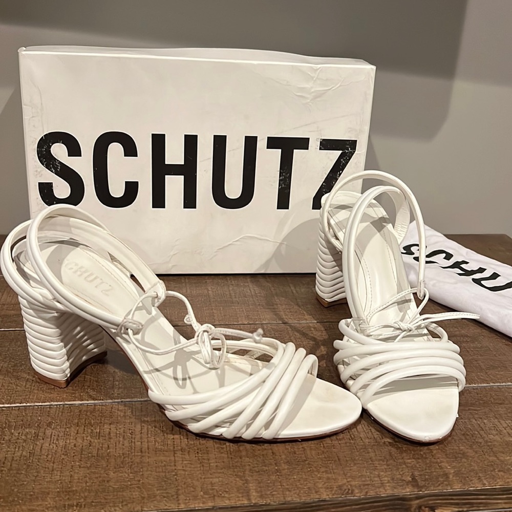 Schutz Strappy Block Heel